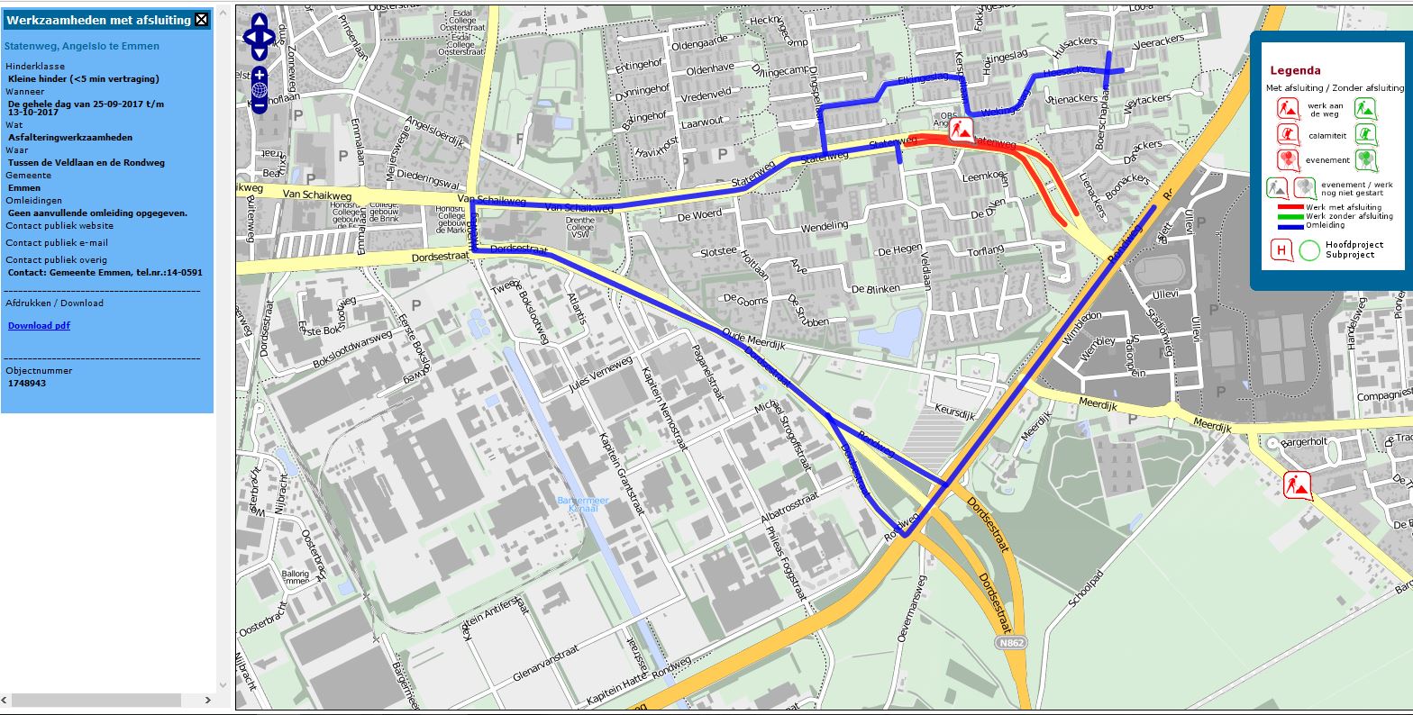 Verkeershinder richting stadion vanuit Angelslo en Barger-Oosterveld
