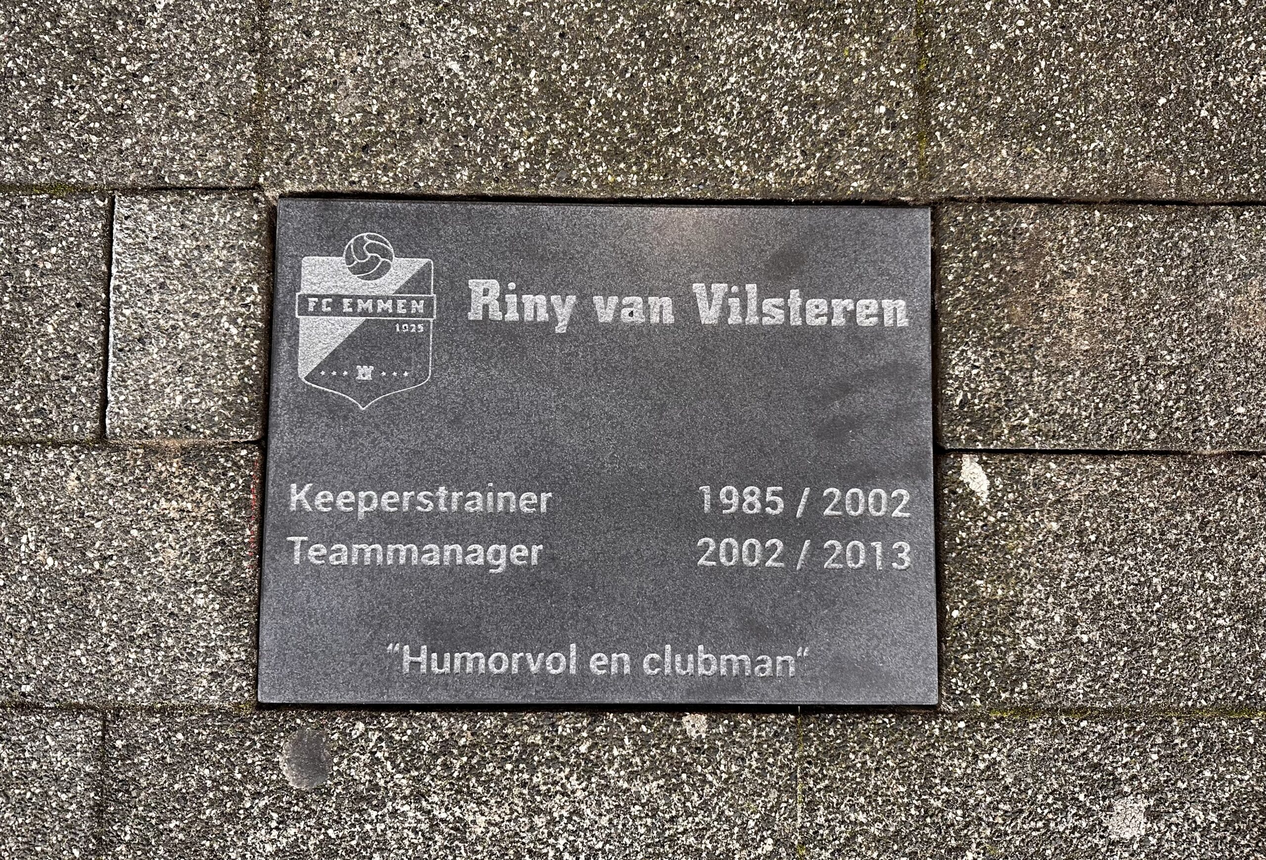 Eretegel voor Riny van Vilsteren